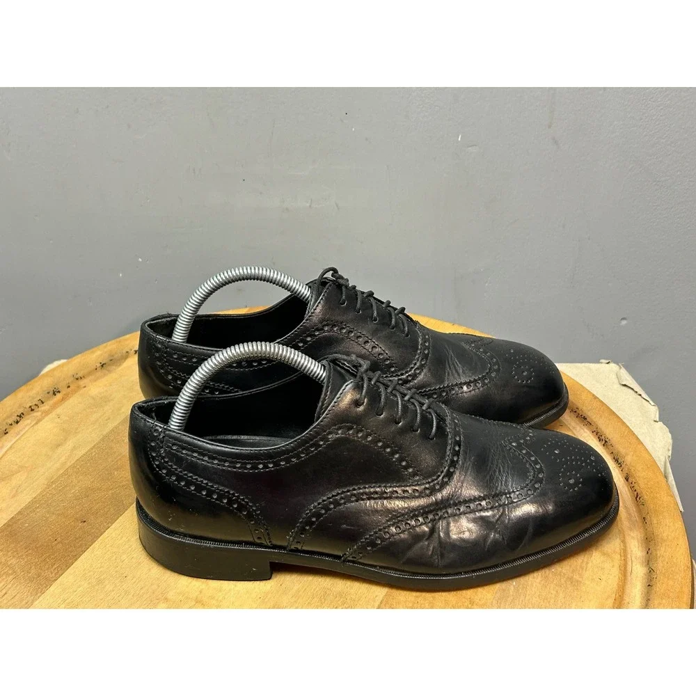 Nunn‎ Bush Dress Shoes Men 9W Black Leather Wingtip Brogue Dressflex 81195-01